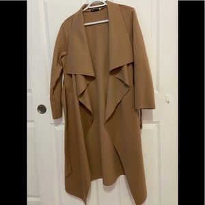 Camel belt coat in size S/M